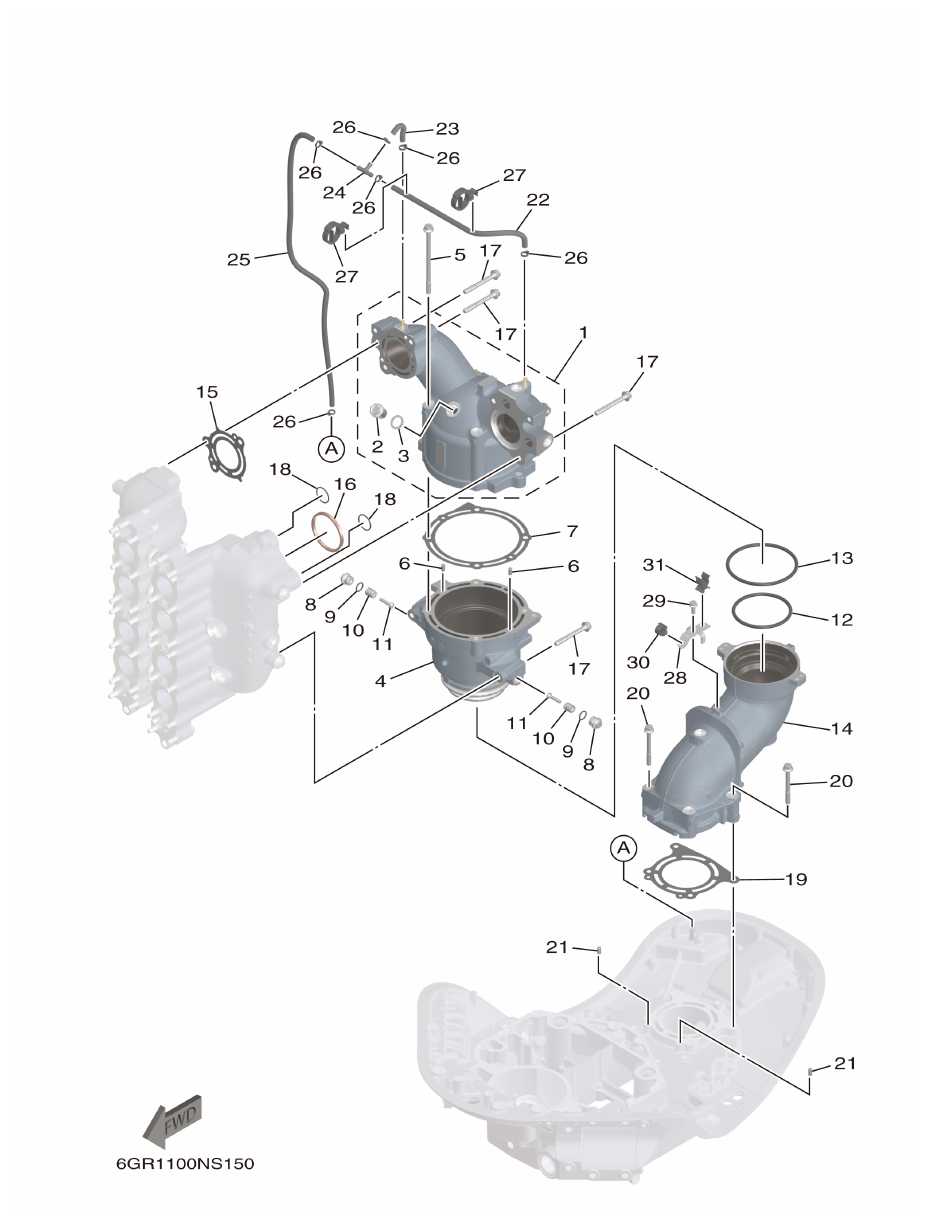 Yamaha XF425NSA2, XF425NSA7 EXHAUST 2 parts diagram
